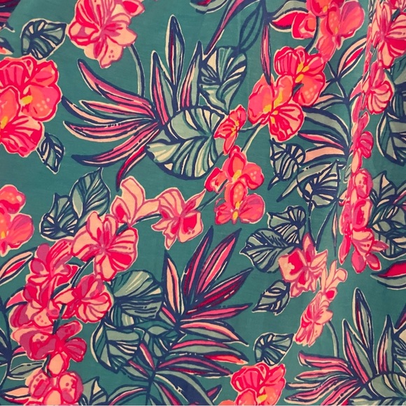 Lilly Pulitzer Orchid Oasis Delaney Dress Pleated Puff Sleeve Sundress - Picture 13 of 16